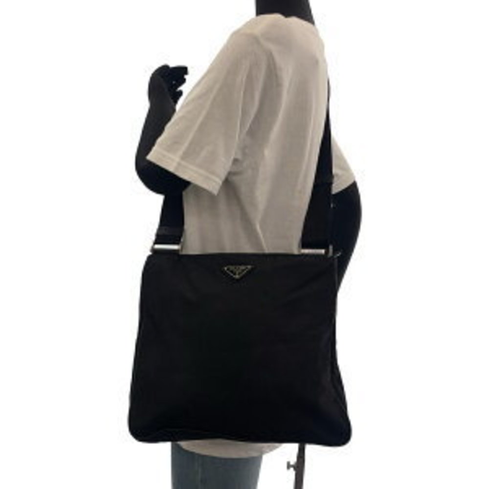 Prada Triangular Nylon Shoulder Black Tessuto Bag - image 6